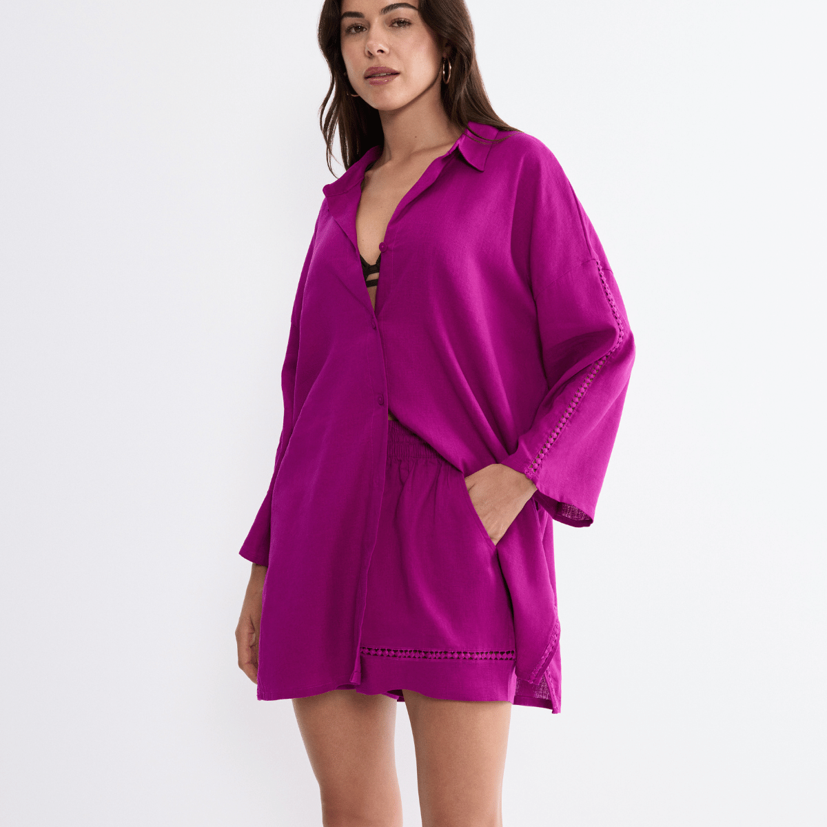 Triumph Summer Wear skjorte, pink - 10227228 - 3093 - Raspberry Juice