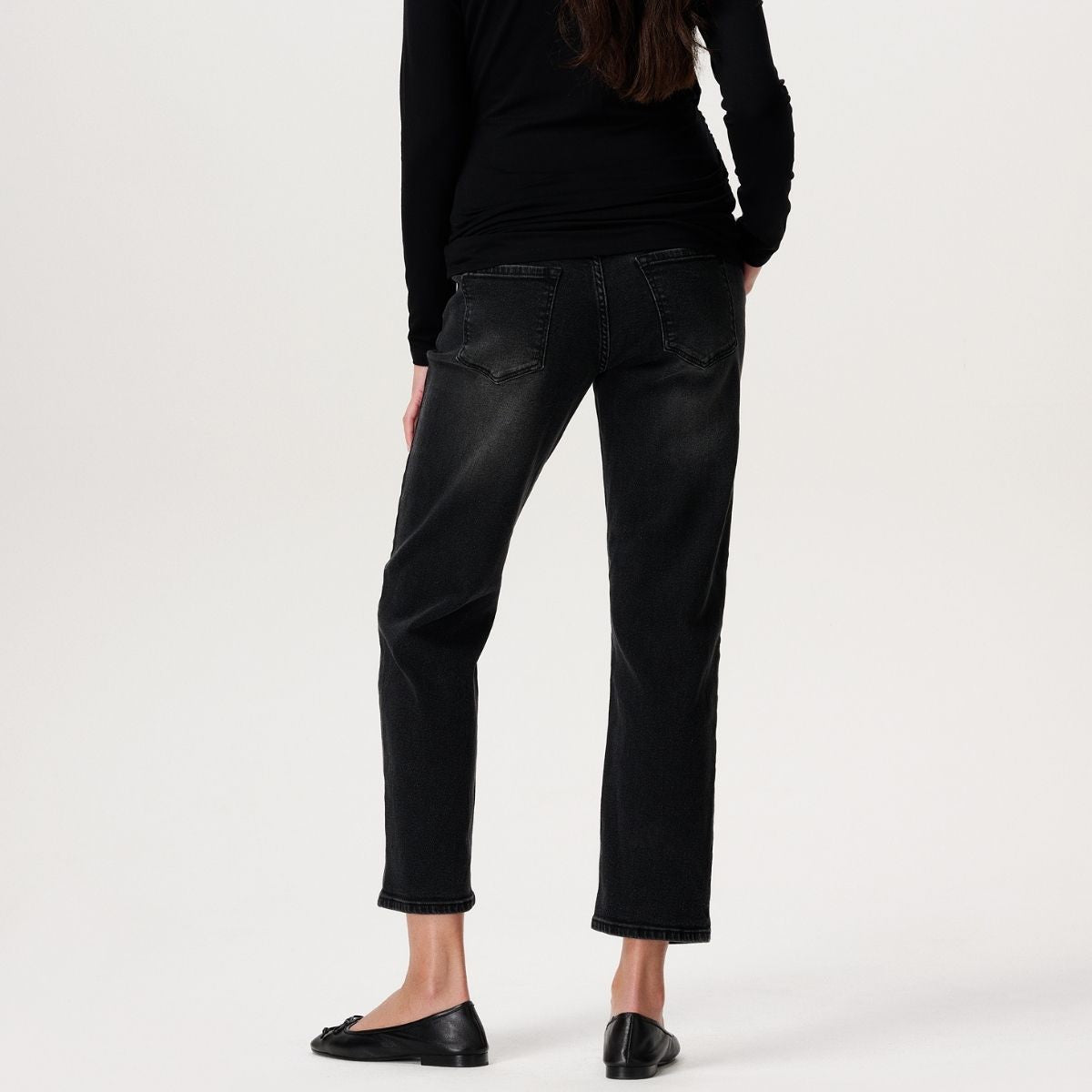 Noppies Azua Jeans Mom Fit graviditetsbukser, sort - 40N1011 - P116 - Black Denim