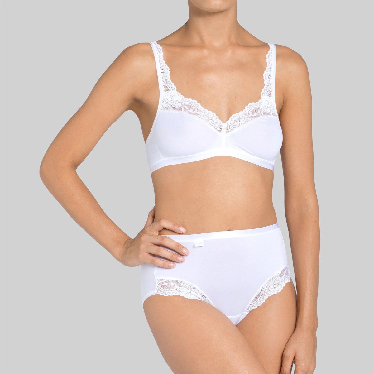 Sloggi Romance maxi trusse, hvid - 10031897 - 0003 - White