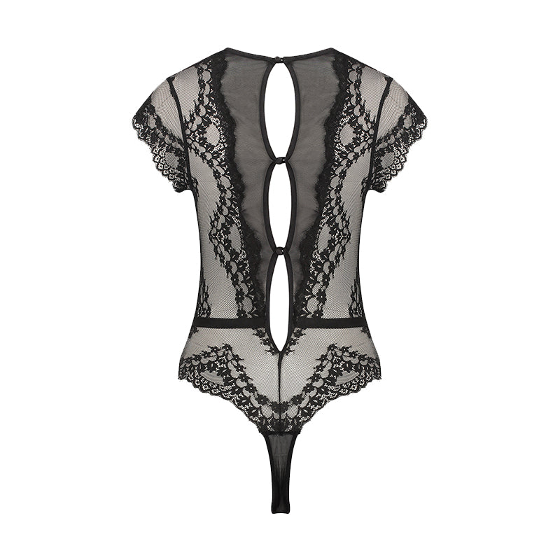 Hunkemöller Daisy bodystocking, sort - 191668 - CAVIAR - Caviar