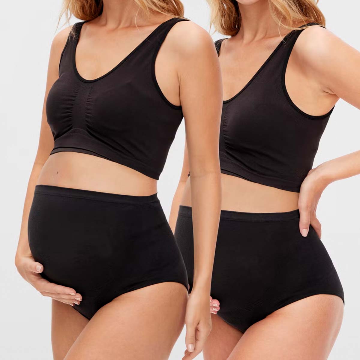 Mamalicious MLheal 2-pak graviditets tai trusse, sort - 20013367 - Black/black - Black/black