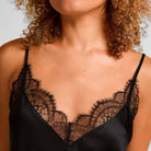 Hunkemöller Satin Lace natkjole, sort - 301657 - BLACK - Black