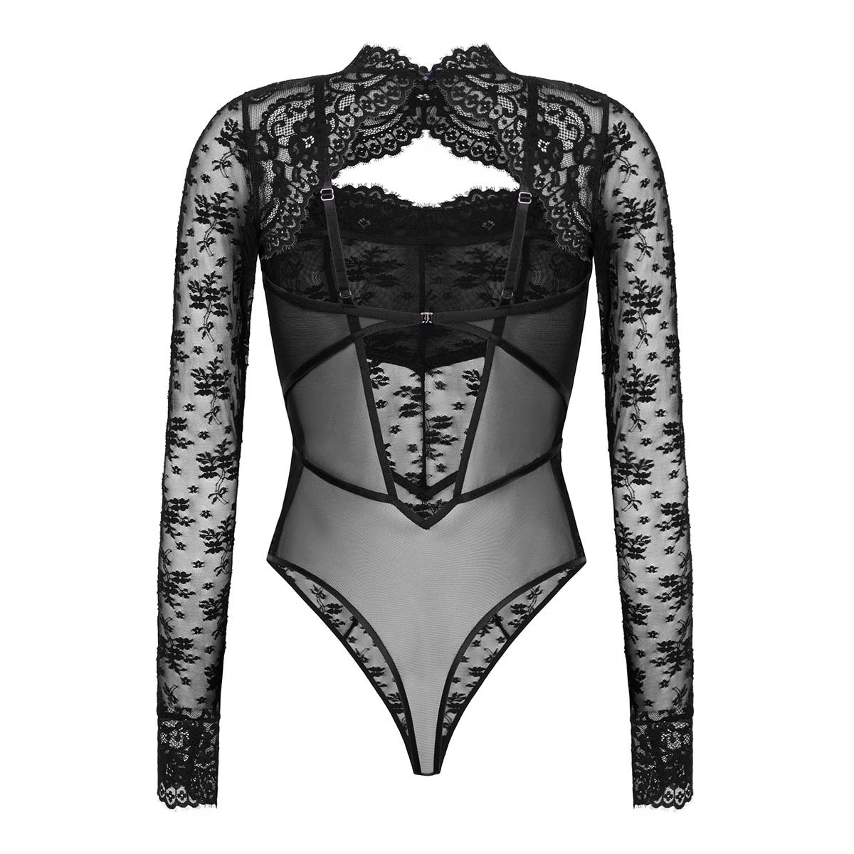 Hunkemöller Faith bodystocking, sort - 304149 - BLACK - Black