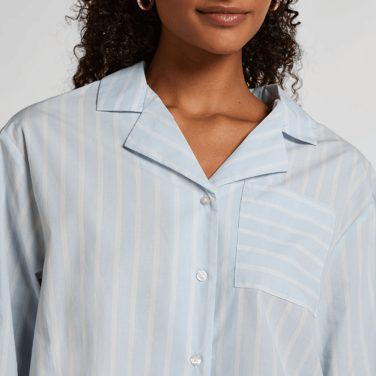 Hunkemöller natskjorte, lyseblå - 304652 - XENON BLUE - Xenon Blue