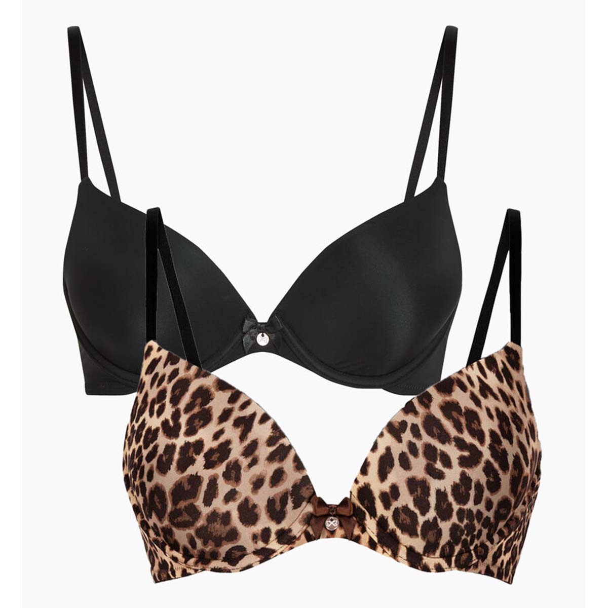 Hunkemöller 2-pak BH med bøjle, multi - 304897 - Caviar - Caviar