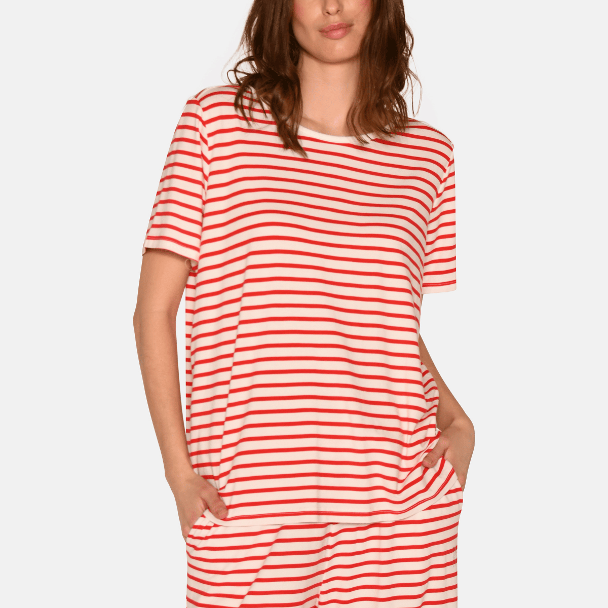 CCDK Bea t-shirt, rød - 60350 - 3029 - Bittersweet Stripe