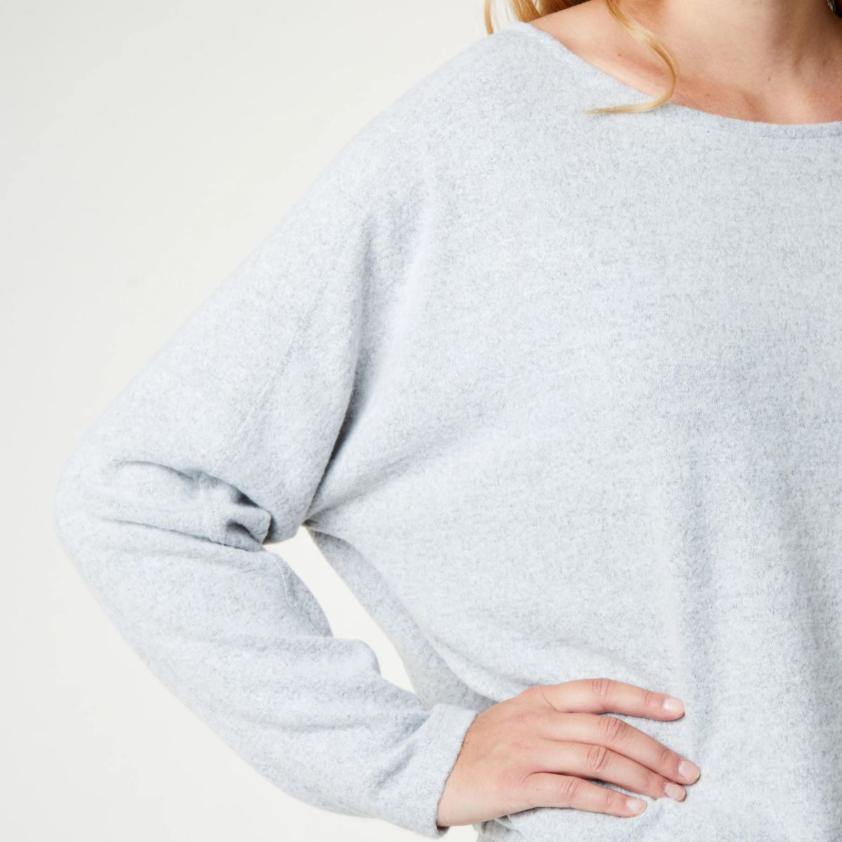 CCDK Lydia Cosy bluse, grå - 622129 - 4015 - Grey Melange