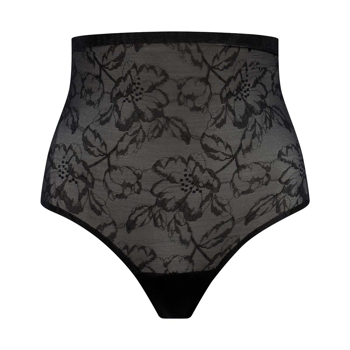 Bye Bra Lacy High Waist Shaping g-streng, sort - LACHWT - Black - Black